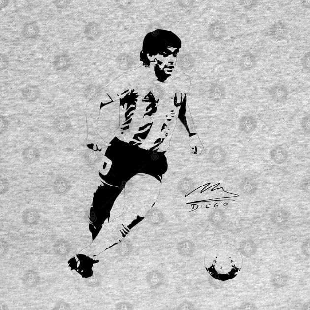 Maradona El Diego Napoli Black White by zadaID